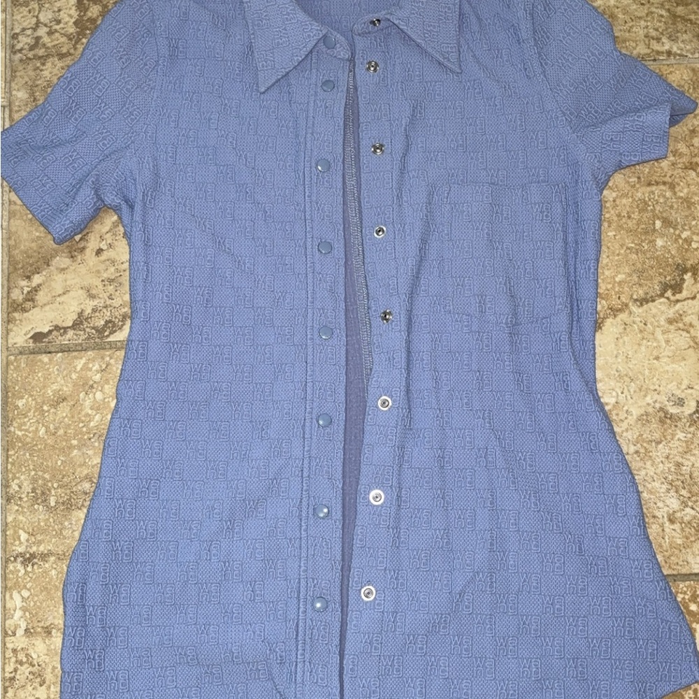Alexander Wang Blue Short Sleeve Blouse